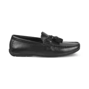 The Totie Black Men's Leather Driving Loafers Tresmode