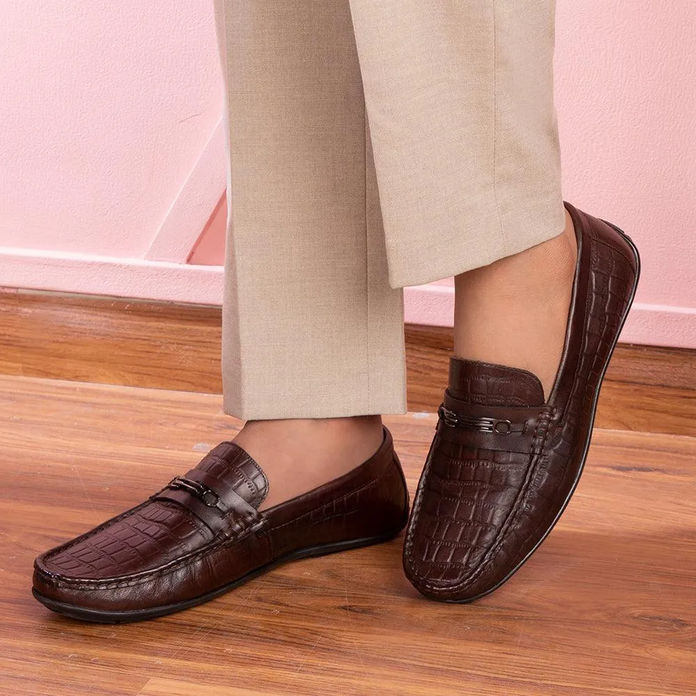 The York Brown Men's Leather Driving Loafers Tresmode