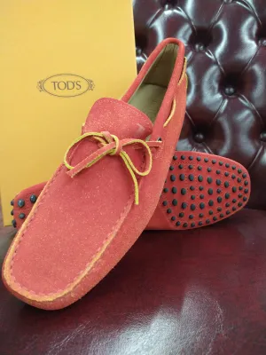 Tod's Men's Laccetto Orange Suede Moccasins Loafers (5 UK / 6 US)