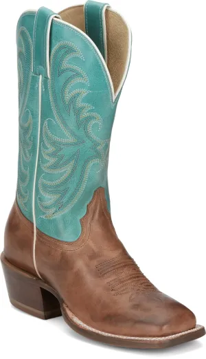 Tony Lama Womens Rowena Caramel Leather Cowboy Boots