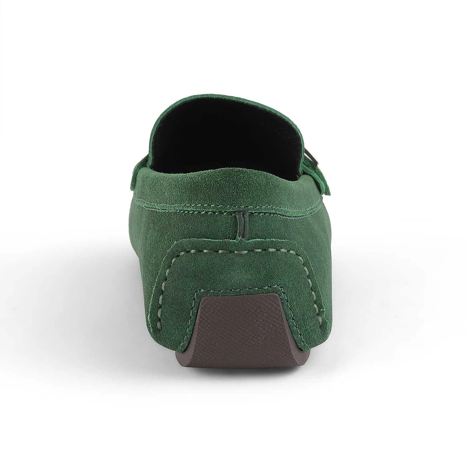 Tresmode Campin Green Men's Leather Driving Loafers