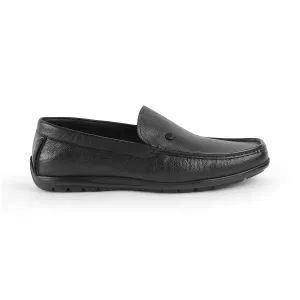 Tresmode Trev Black Men's Leather Driving Loafers