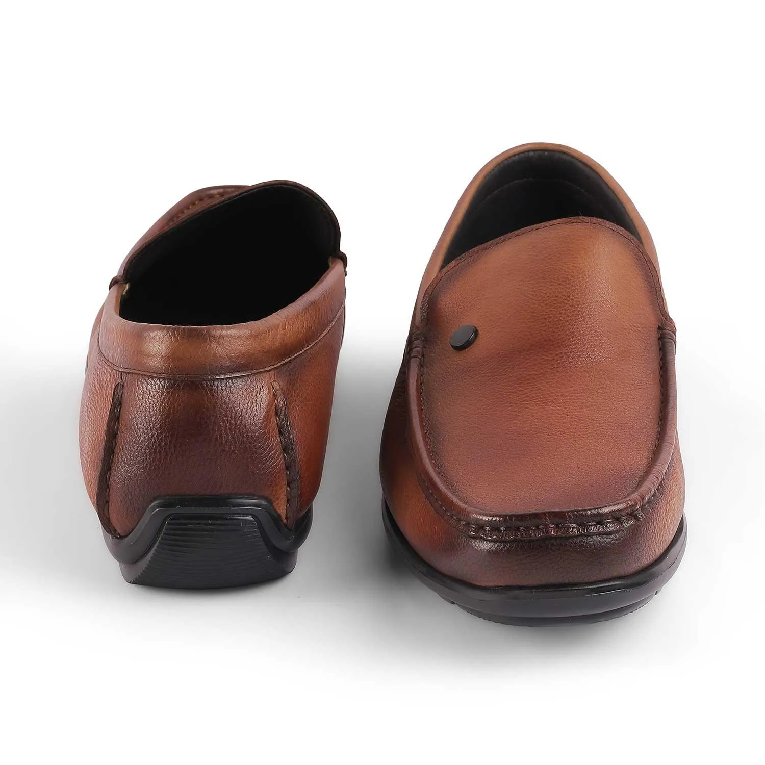 Tresmode Trev Tan Men's Leather Driving Loafers