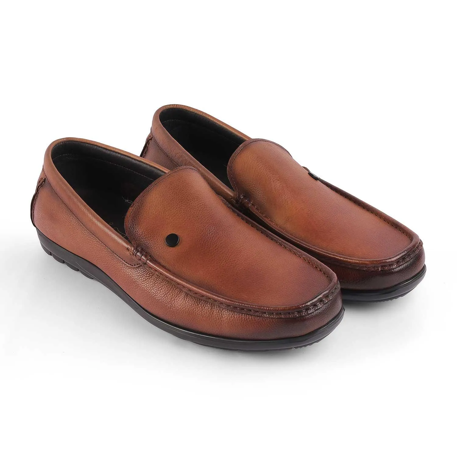 Tresmode Trev Tan Men's Leather Driving Loafers