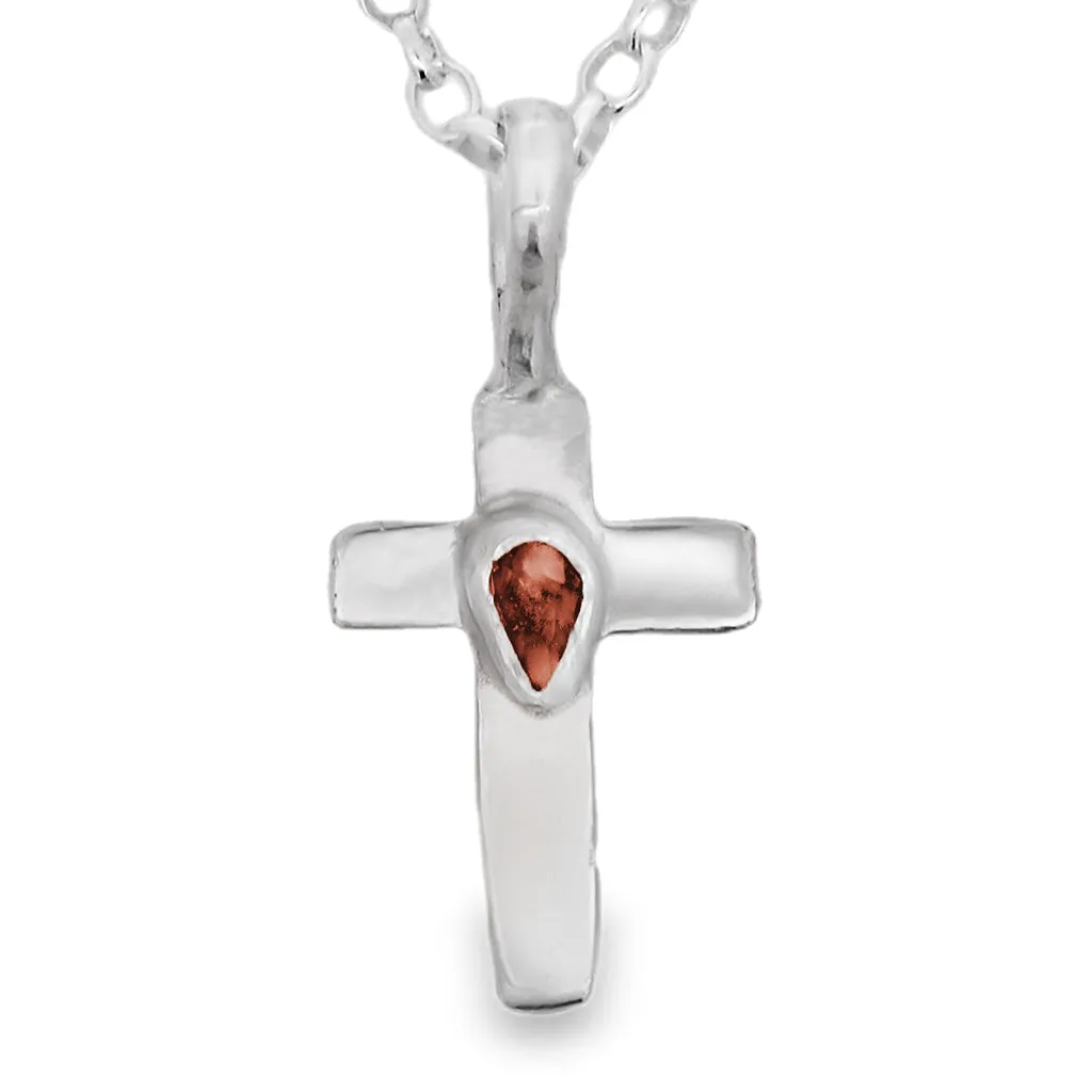 Twisted Cross with Tourmaline Pendant