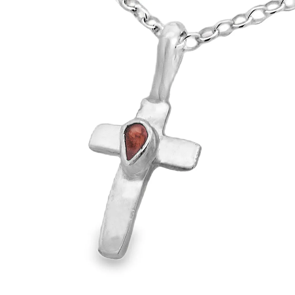 Twisted Cross with Tourmaline Pendant