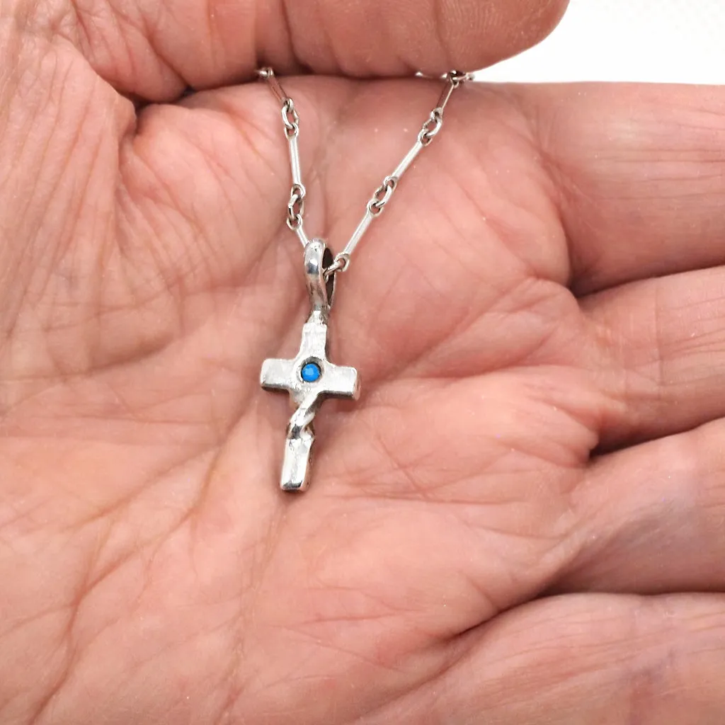 Twisted Cross with Turquoise Pendant