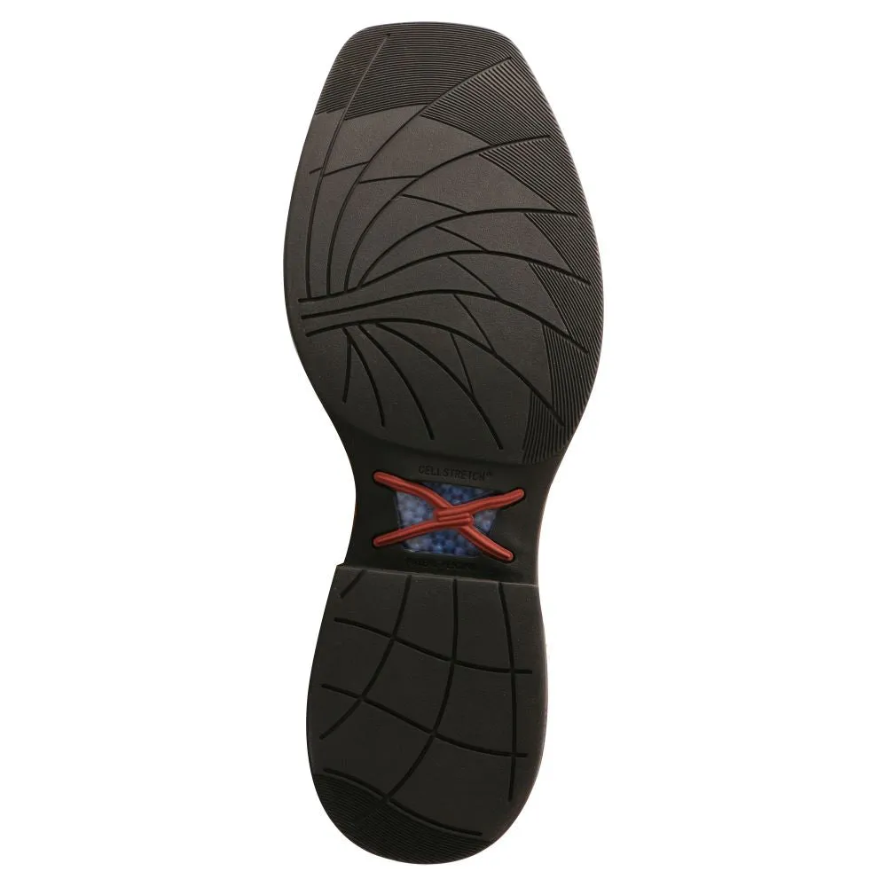 'Twisted X' Men's 11" Tech-X Cellstretch Western Square Toe - Grey / Red