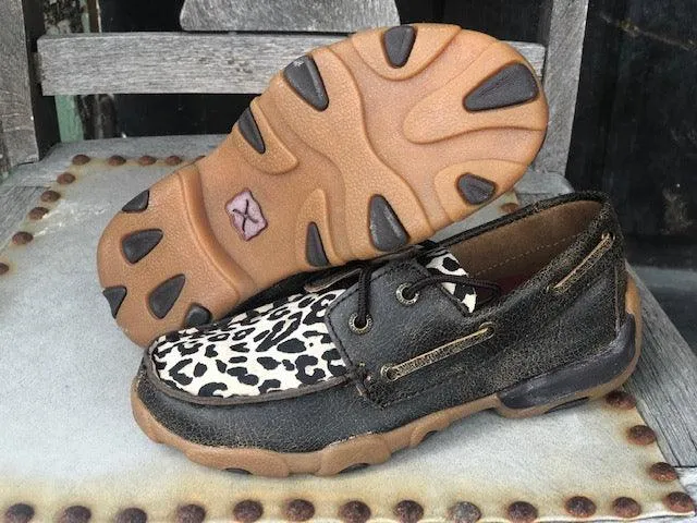 Twisted X Youth Leopard Print Driving Moc YDM0028