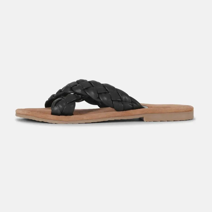 Vera Leather Sandal - Black