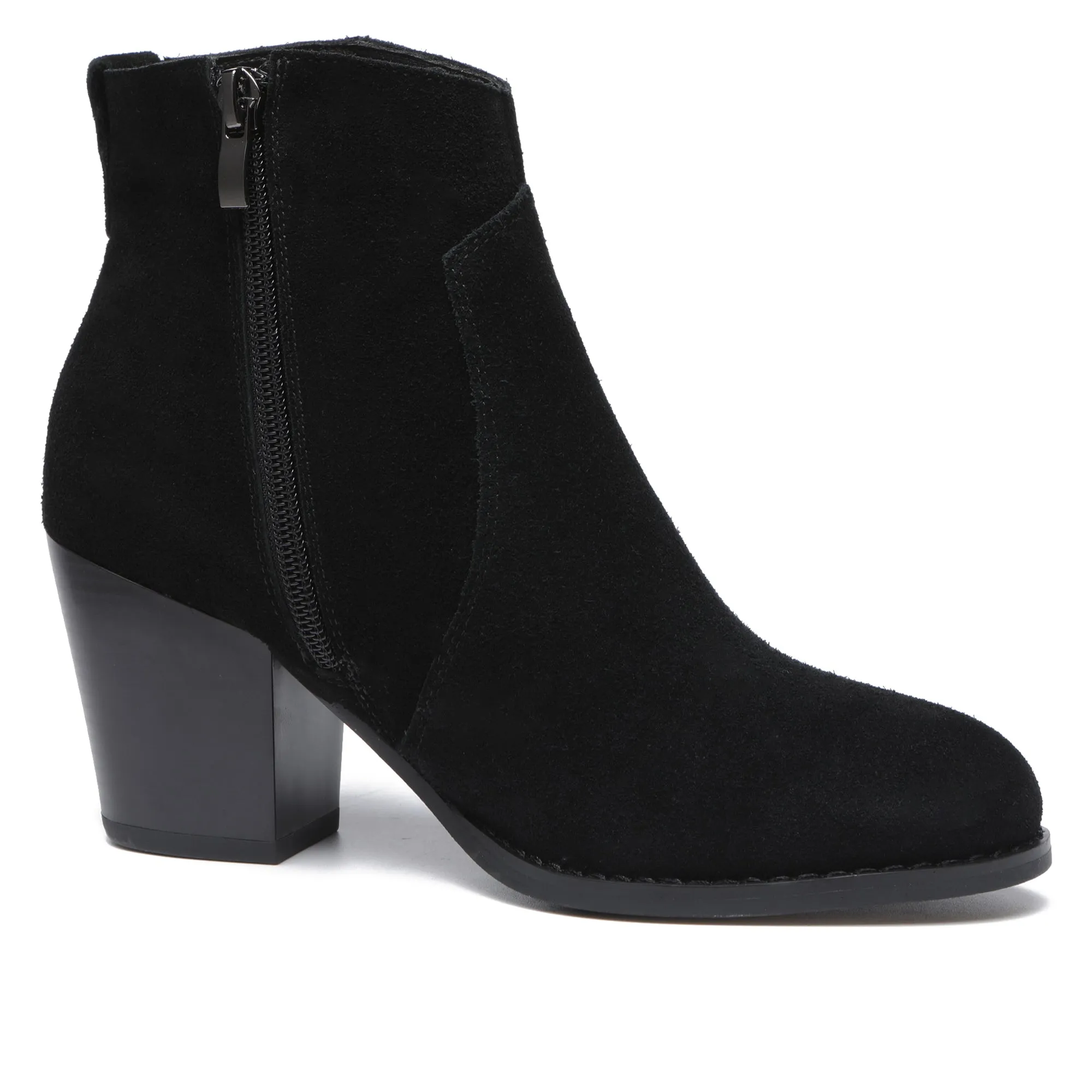 Vera Suede Ankle Zipper Boots