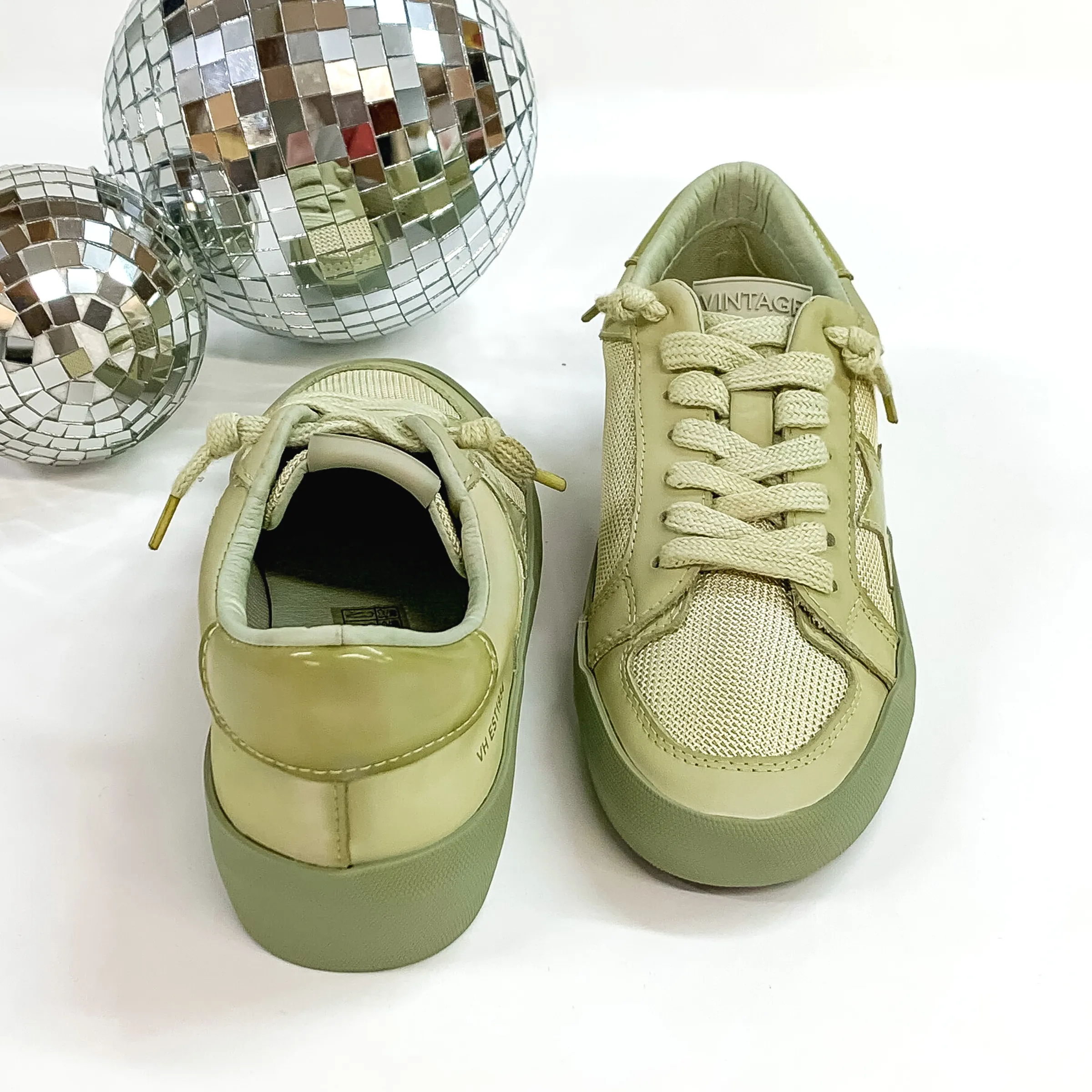 Vintage Havana | Extra Dip Dye Sneakers in Olive Green