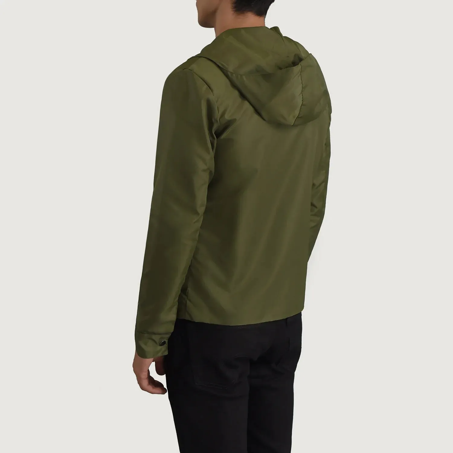 Wesley Green Hooded Windbreaker Jacket