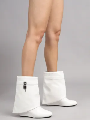 White PU High-End-Fashion Stylish Ankle Boots (TC-RS3667-WHT)