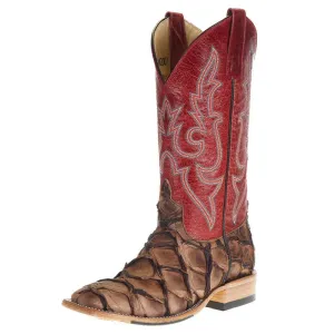 Women's Macie Bean Top Hand Tan Big Bass Red Top Cowgirl Boots M2007