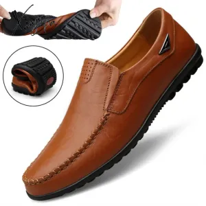 Xajzpa - Genuine Leather Men Casual Shoes Luxury Brand Mens Loafers Moccasins Breathable Slip on Black Driving Shoes Plus Size 37-47