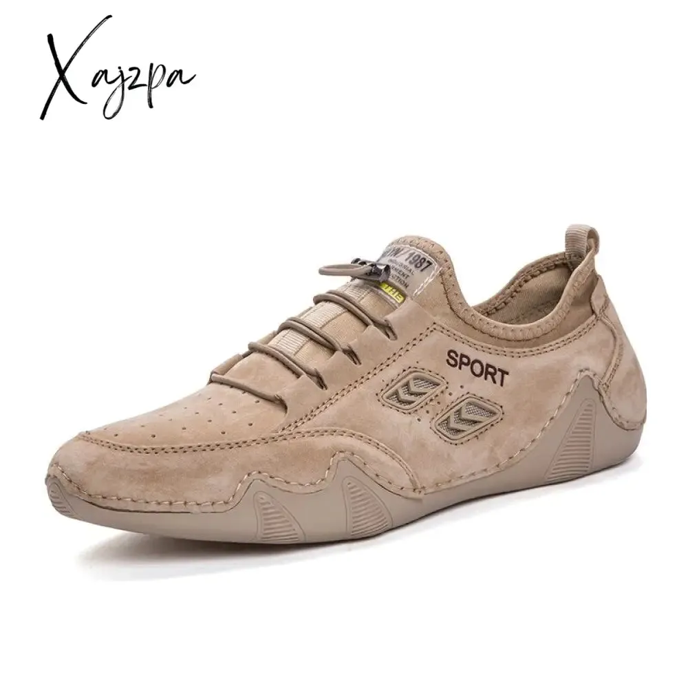 Xajzpa - Handmade Leather Shoes Men Casual Sneakers Driving Shoe Leather Loafers Men Shoes Hot Sale Moccasins Tooling Shoe Footwear