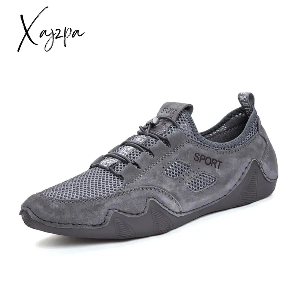 Xajzpa - Handmade Leather Shoes Men Casual Sneakers Driving Shoe Leather Loafers Men Shoes Hot Sale Moccasins Tooling Shoe Footwear