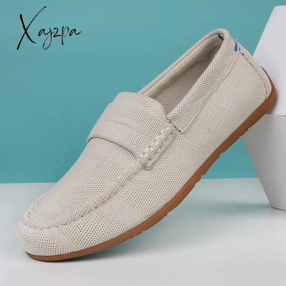 Xajzpa - Men Shoes Loafers Luxury Trendy 2023 Casual Slip on Formal Loafers Summer Men Moccasins Mesh Black Male Driving Shoes Sneakers