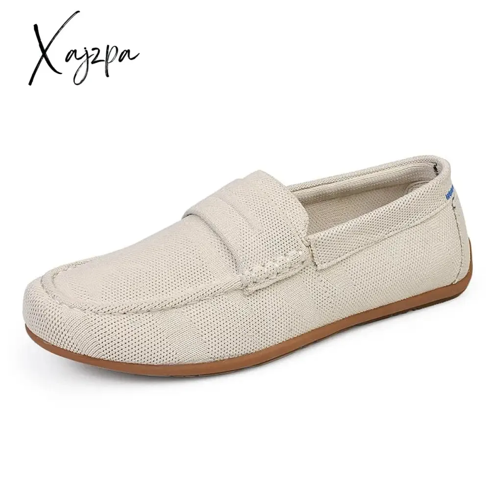 Xajzpa - Men Shoes Loafers Luxury Trendy 2023 Casual Slip on Formal Loafers Summer Men Moccasins Mesh Black Male Driving Shoes Sneakers