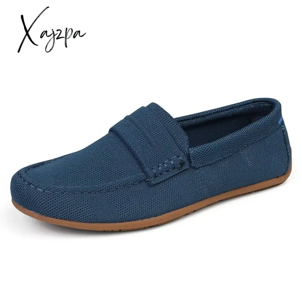 Xajzpa - Men Shoes Loafers Luxury Trendy 2023 Casual Slip on Formal Loafers Summer Men Moccasins Mesh Black Male Driving Shoes Sneakers