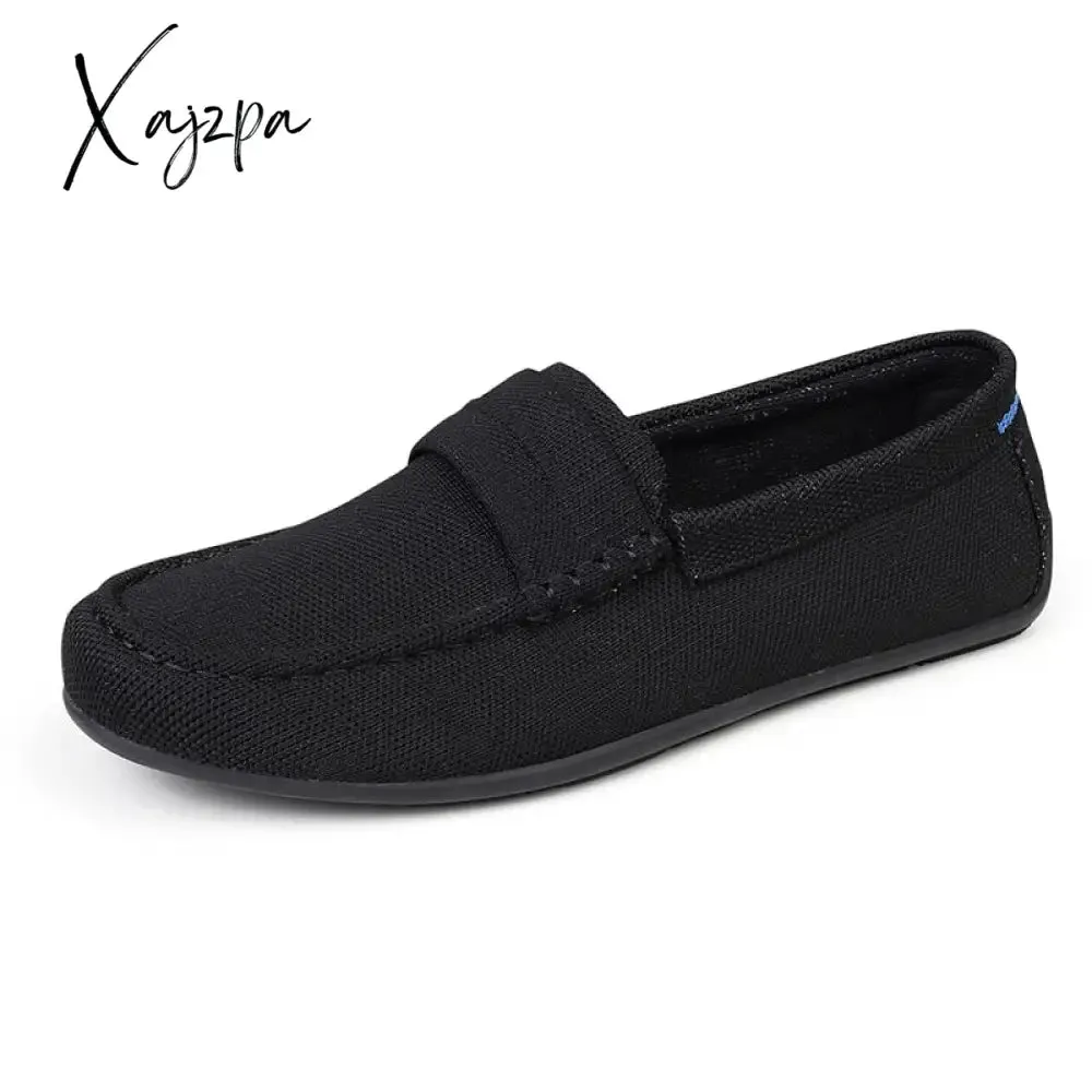 Xajzpa - Men Shoes Loafers Luxury Trendy 2023 Casual Slip on Formal Loafers Summer Men Moccasins Mesh Black Male Driving Shoes Sneakers