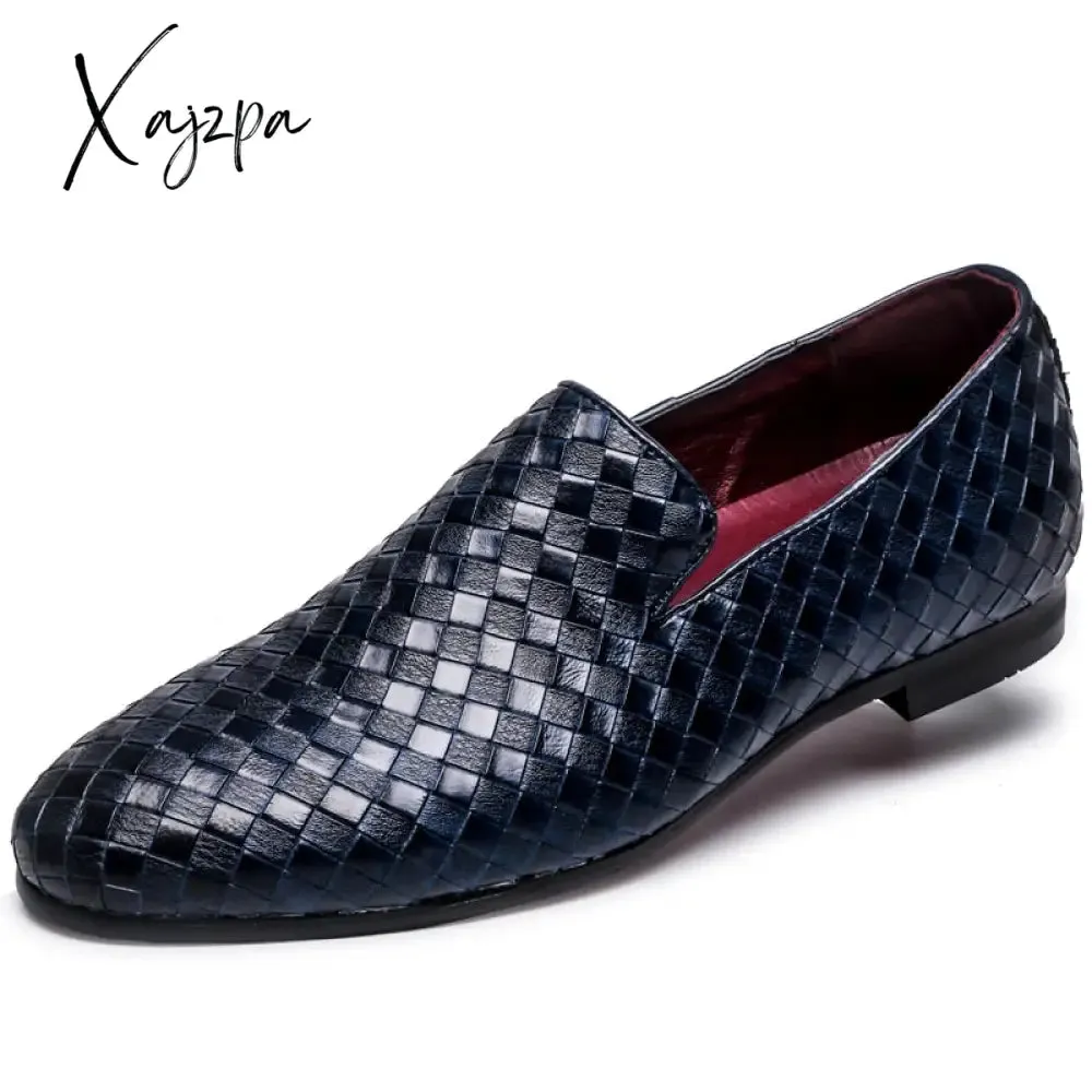 Xajzpa - Men Shoes luxury Brand Moccasin Leather Casual Driving Oxfords Shoes Men Loafers Moccasins Italian Shoes for Men size 38-48