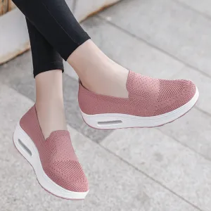 xakxx Women's Shoes  Autumn Solid Color Breathable Flyknit Shoes Slip-on Women's Sneaker Socks Cross-Border Casual Shoes Women