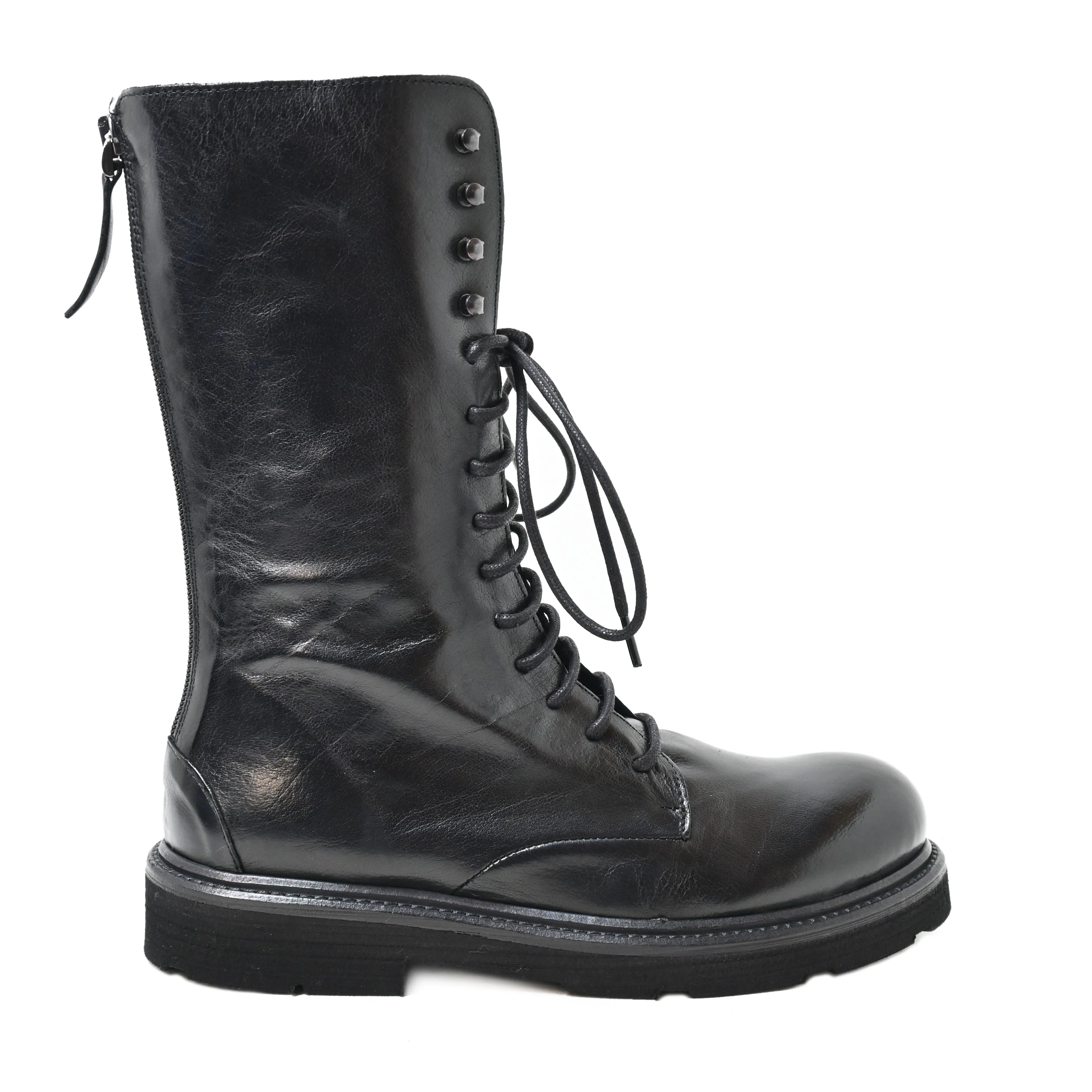 XLALBA 6026 - amphibian boot leather BLACK