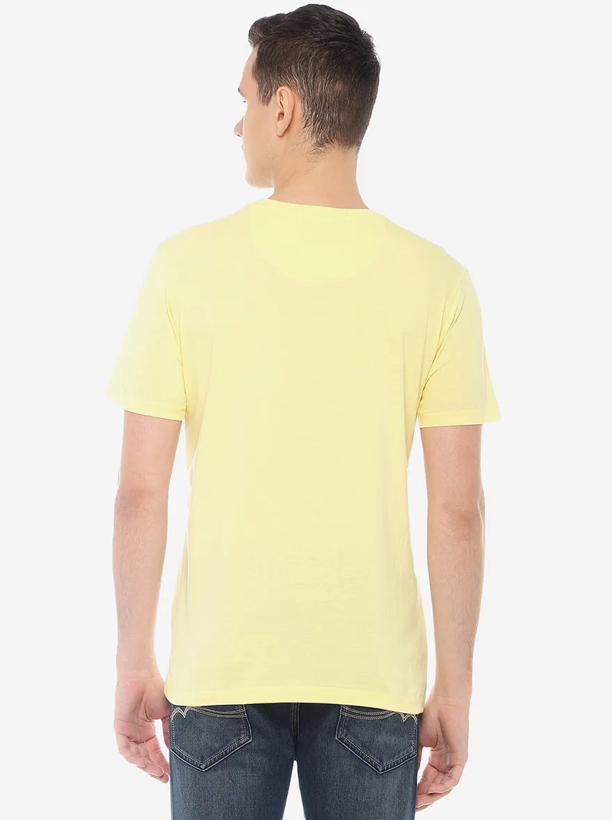 Yellow Solid Slim Fit T-Shirt | JadeBlue