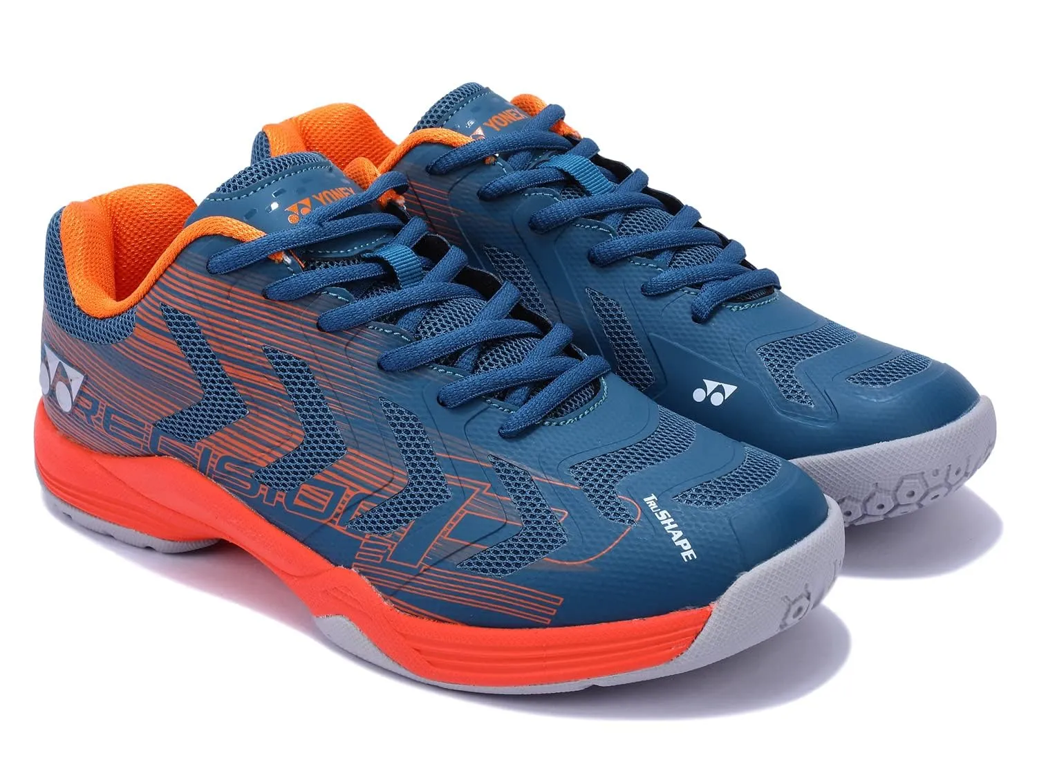 Yonex Precision 2 TRU Cushion Non-Marking Badminton Shoes, Midnight Torquoise/Oxy Fire