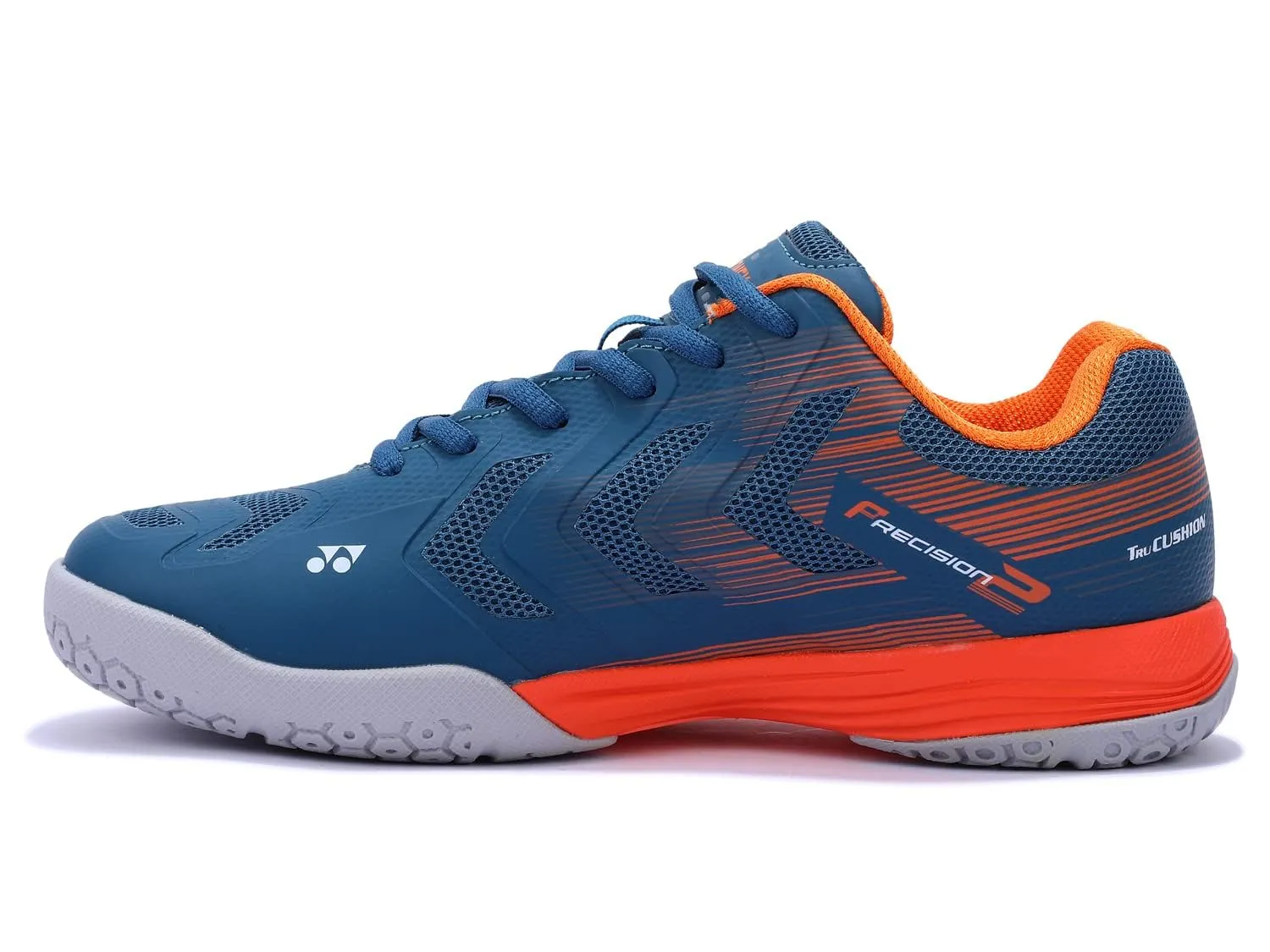 Yonex Precision 2 TRU Cushion Non-Marking Badminton Shoes, Midnight Torquoise/Oxy Fire