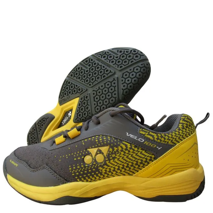 Yonex VELO 100i Badminton Shoes(Steel Grey/Honey Mustard)